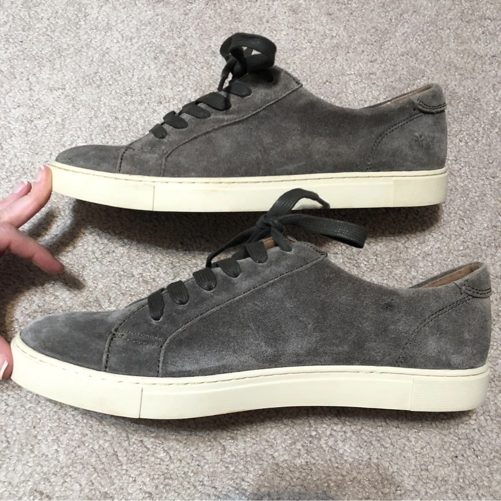 Frye Women's Ivy Low Lace Fashion Sneakers dark brown suede sz.10 - Picture 3 of 5
